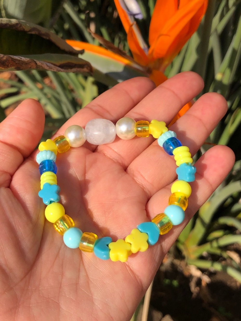 CLEAR QUARTZ 🐚 BEADED BRACELET 💕
